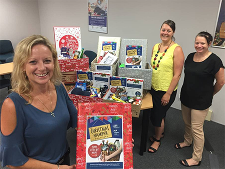 Christmas hampers created by TtW participants for youth crisis accommodation Mid North Coast facilities at Port Macquarie and Kempsey